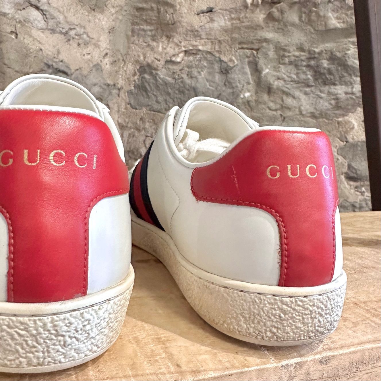 Gucci Gucci White Leather Embroidered Ace Low-top Sneakers Size US 6 / IT 36 - 6 Thumbnail