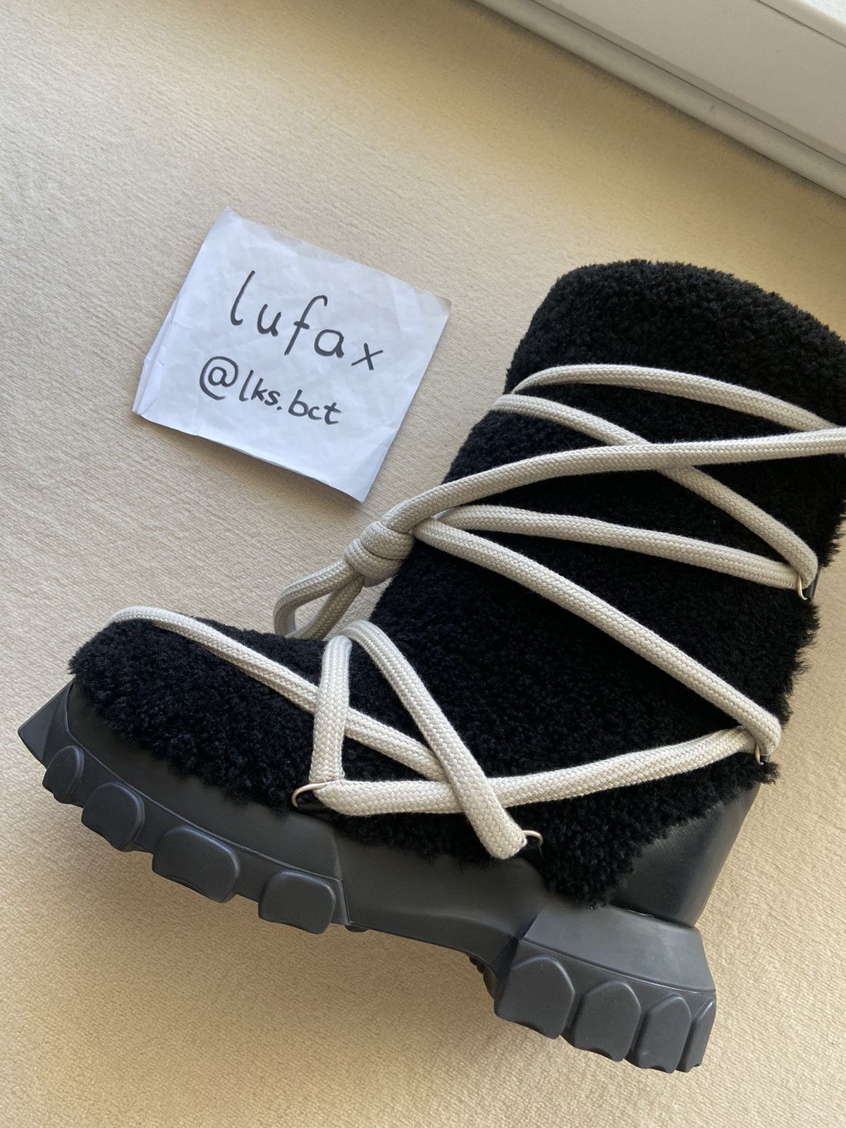 Rick Owens NEW | *INTEREST CHECK* FW22 STROBE LUNAR SHEARLING TRACTOR Size US 11 / EU 44 - 6 Thumbnail