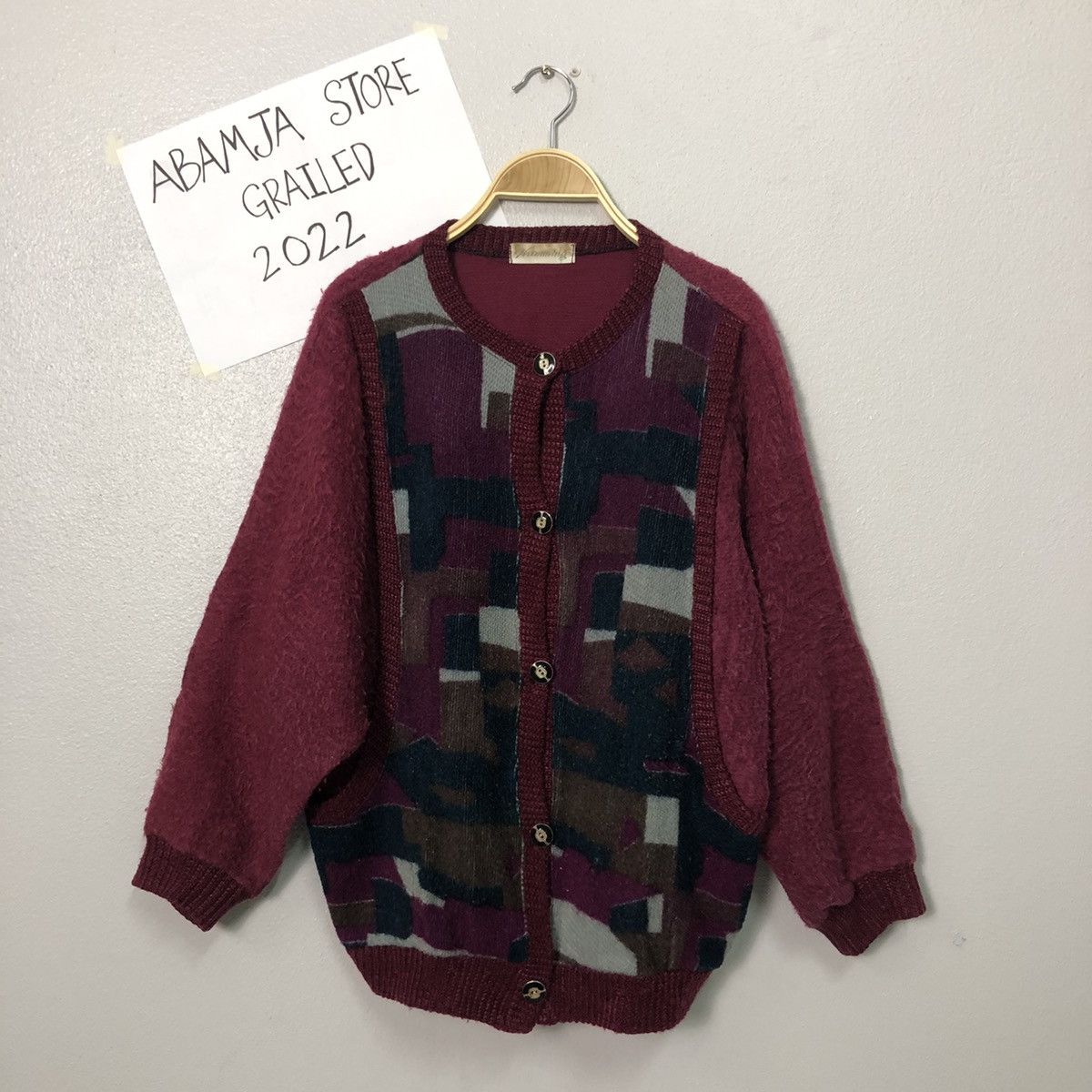 image of Aran Isles Knitwear x Cardigan Vintage Humming Button Ups Knitwear Cardigan in Red, Men's (Size 2XL