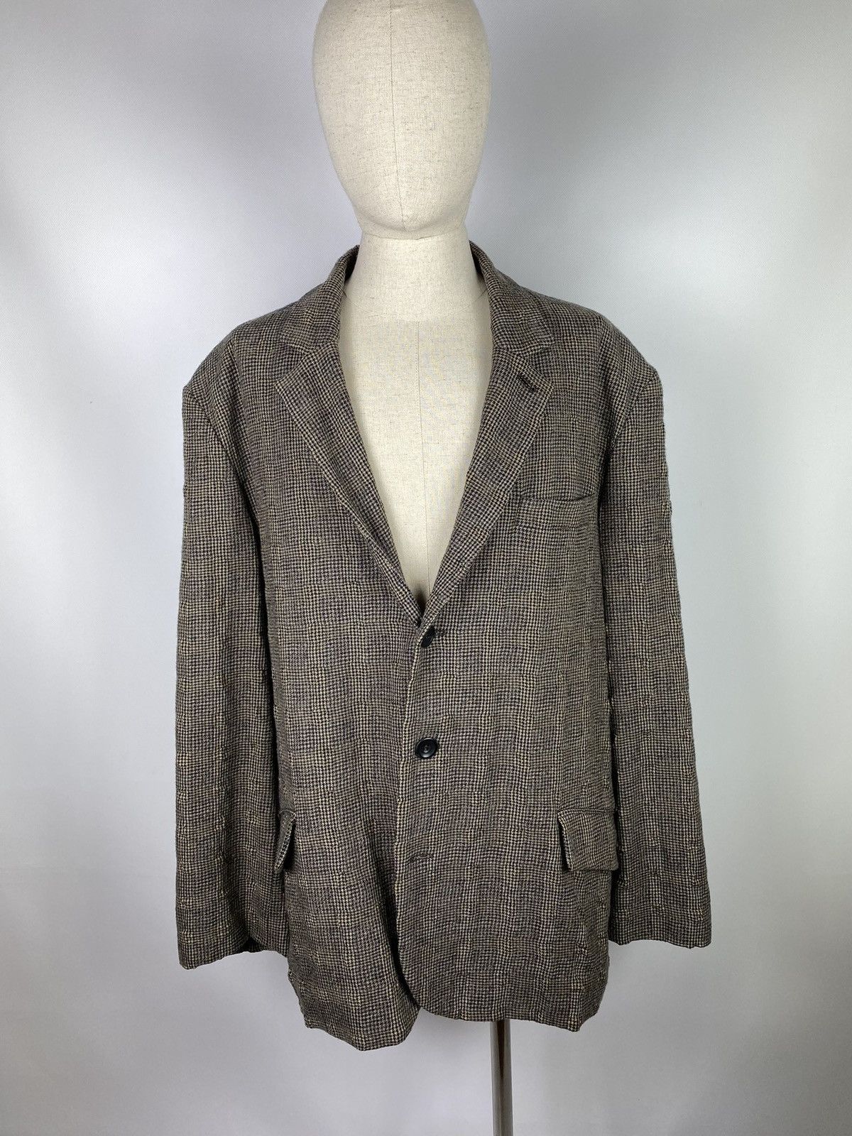 Designer Elemente Clemente Oska structures wool checked blazer jacket Size 44R - 1 Thumbnail