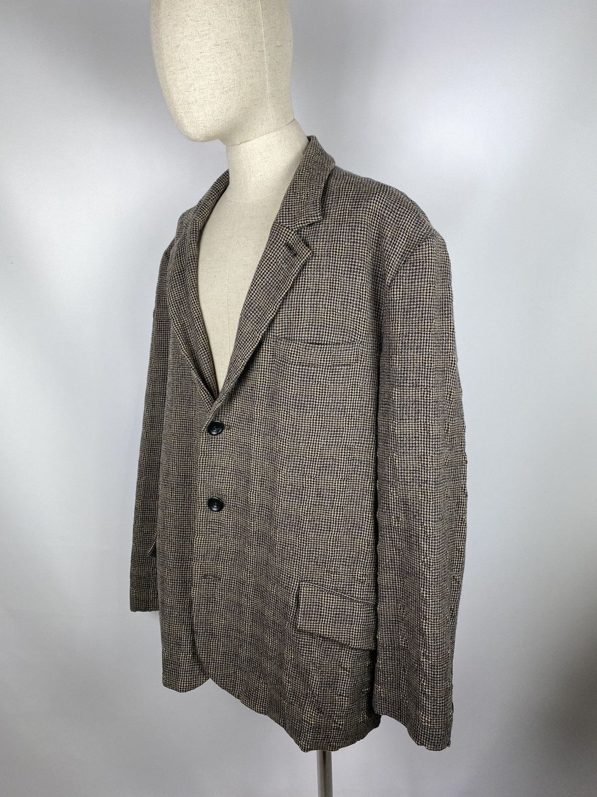 Designer Elemente Clemente Oska structures wool checked blazer jacket Size 44R - 3 Thumbnail
