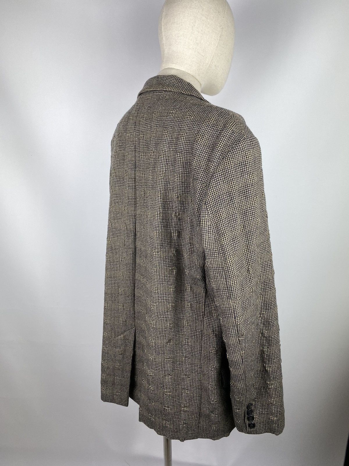 Designer Elemente Clemente Oska structures wool checked blazer jacket Size 44R - 10 Thumbnail