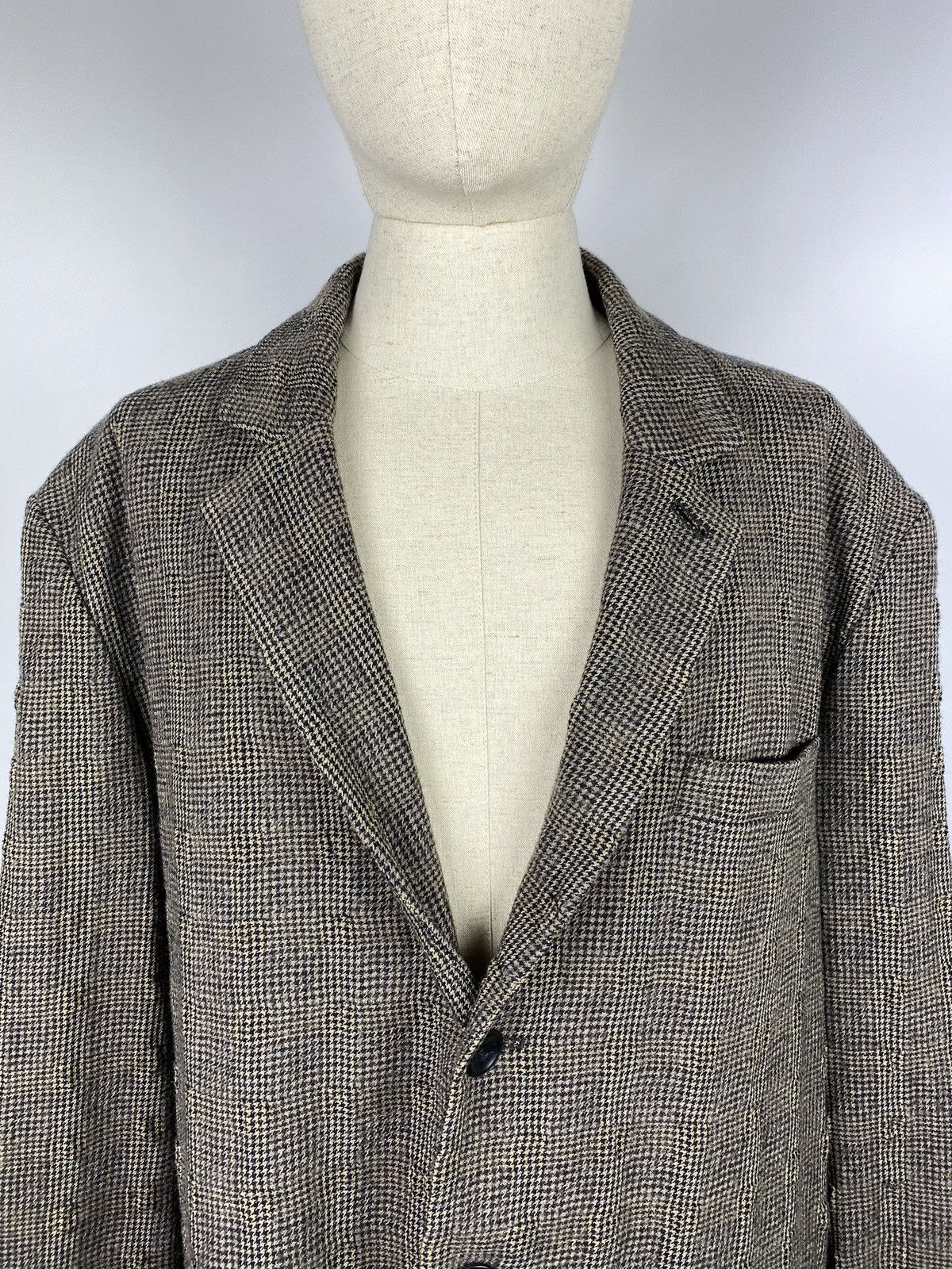 Designer Elemente Clemente Oska structures wool checked blazer jacket Size 44R - 5 Thumbnail