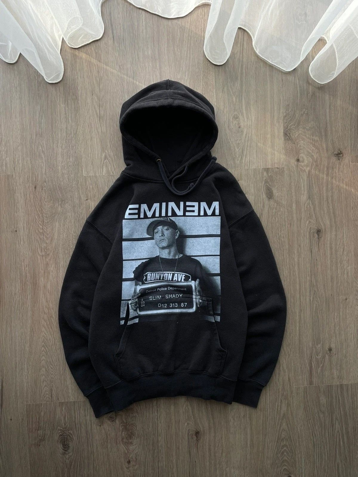 Vintage Runyon Ave Eminem Rap Hoodie Black