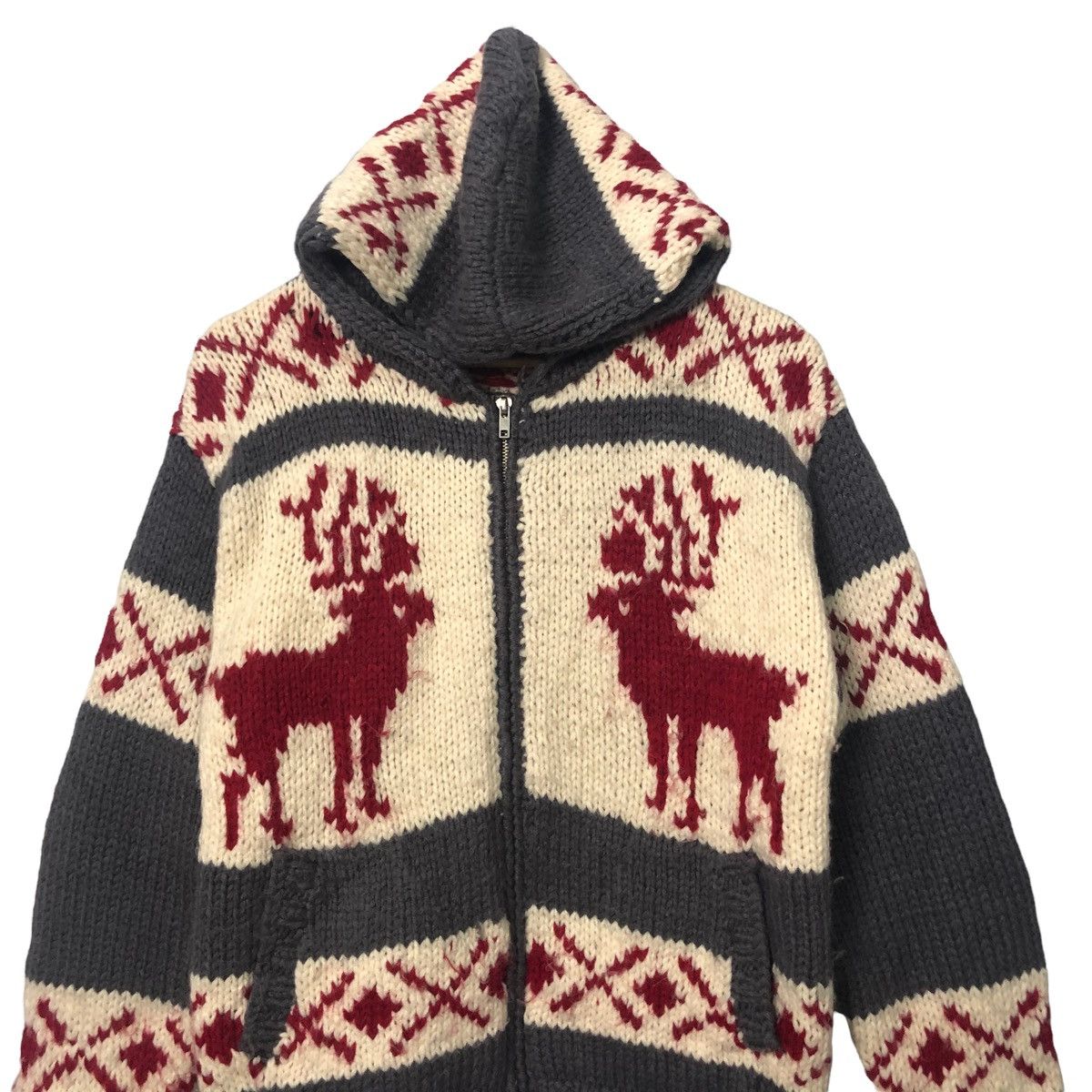 Aran Isles Knitwear Vintage CPS Brand Full Print Zip Up Hoodie Knitwear Jacket Size US M / EU 48-50 / 2 - 4 Thumbnail