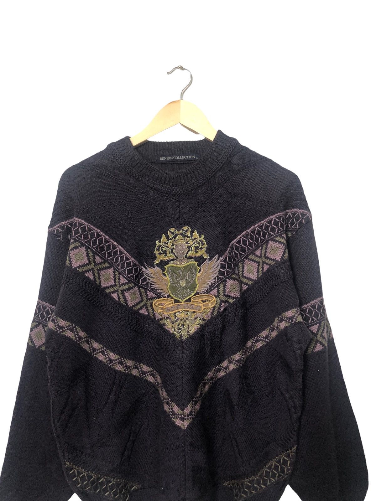 Aran Isles Knitwear Vtg Benpan Collection Embroidery Big Logo Knitwear Sweater Size US L / EU 52-54 / 3 - 4 Thumbnail