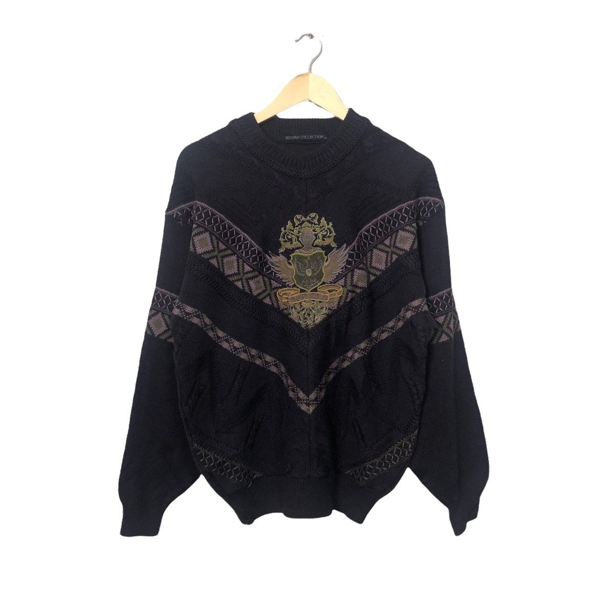 Aran Isles Knitwear Vtg Benpan Collection Embroidery Big Logo Knitwear Sweater Size US L / EU 52-54 / 3 - 1 Thumbnail