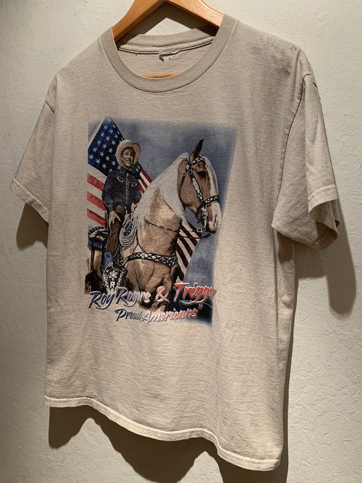 Band Tees *RARE* Vintage Roy Rogers & Trigger Proud Americans T-Shirt Size US L / EU 52-54 / 3 - 1 Thumbnail
