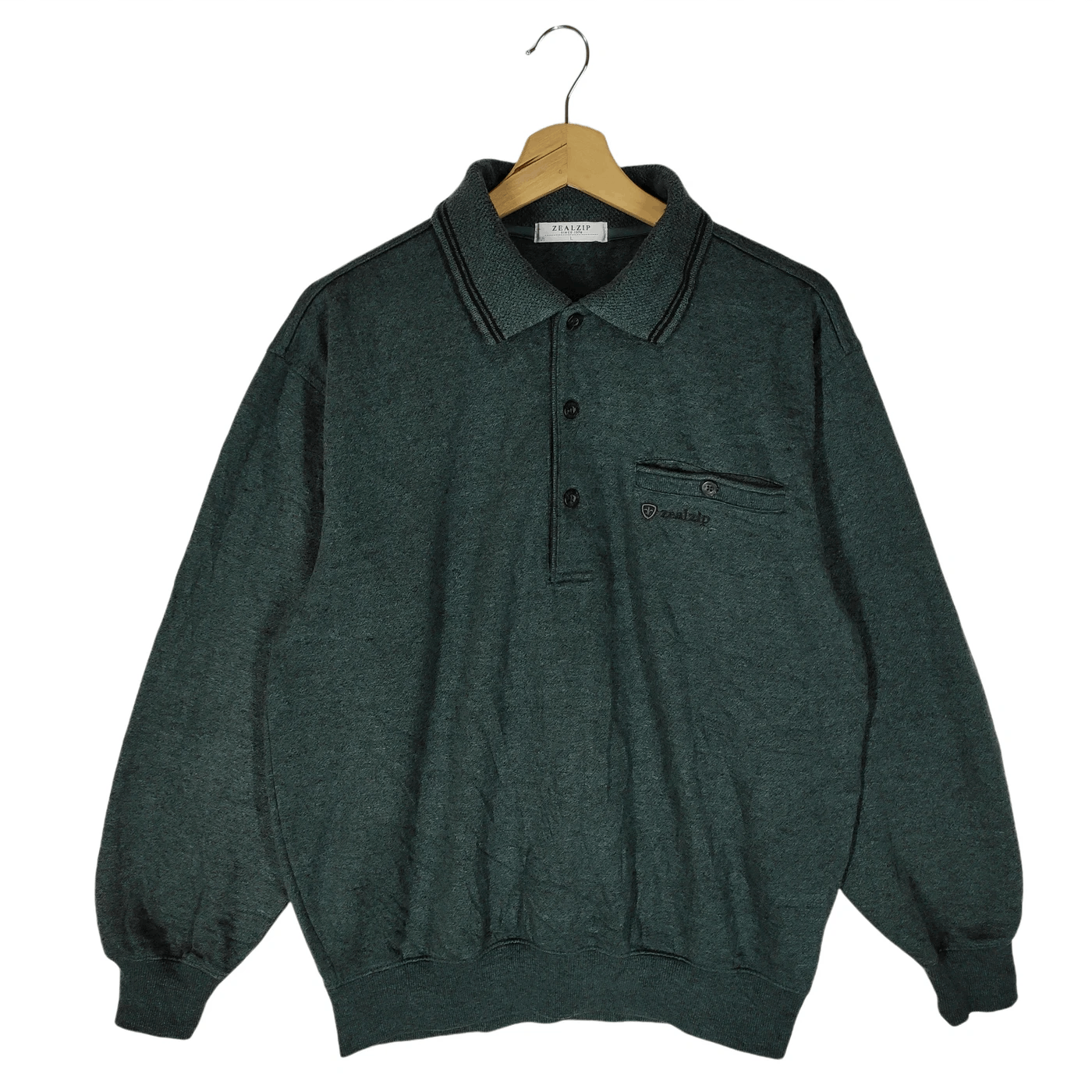 image of Vintage Zealzip Sweaters in Teal, Men's (Size Large)