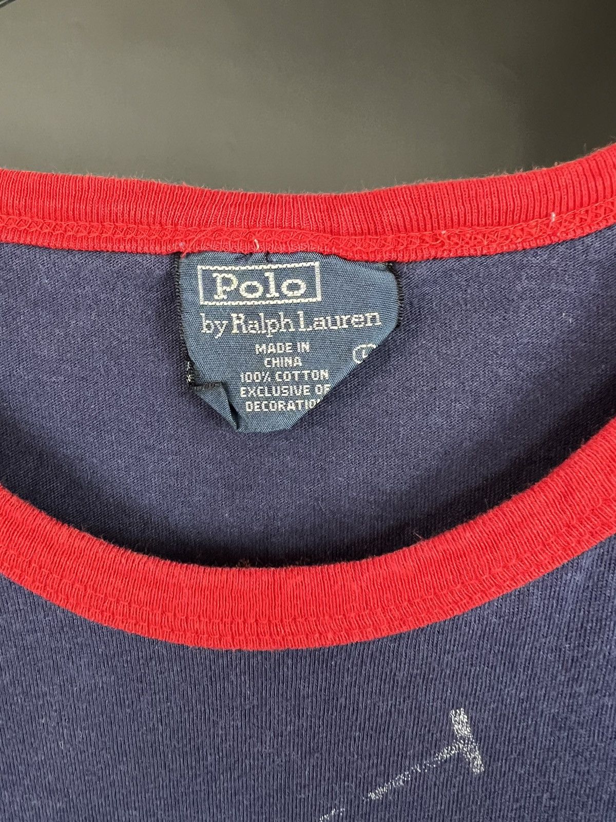 Polo Ralph Lauren × Vintage VTG T-shirt Polo Ralph Lauren blue USA Logo New York Cotton Size US L / EU 52-54 / 3 - 3 Thumbnail