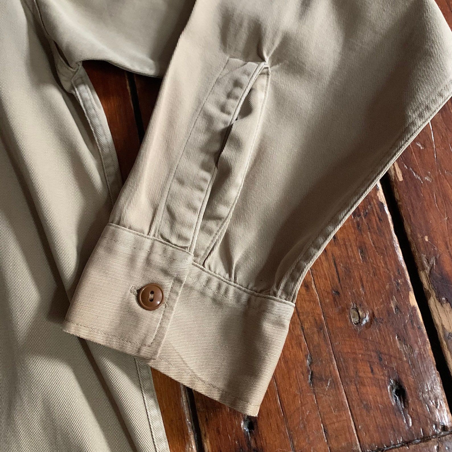 Vintage 40s 50s Sweet Orr Khaki Cotton Sanforized Workwear Shirt Size US M / EU 48-50 / 2 - 4 Thumbnail