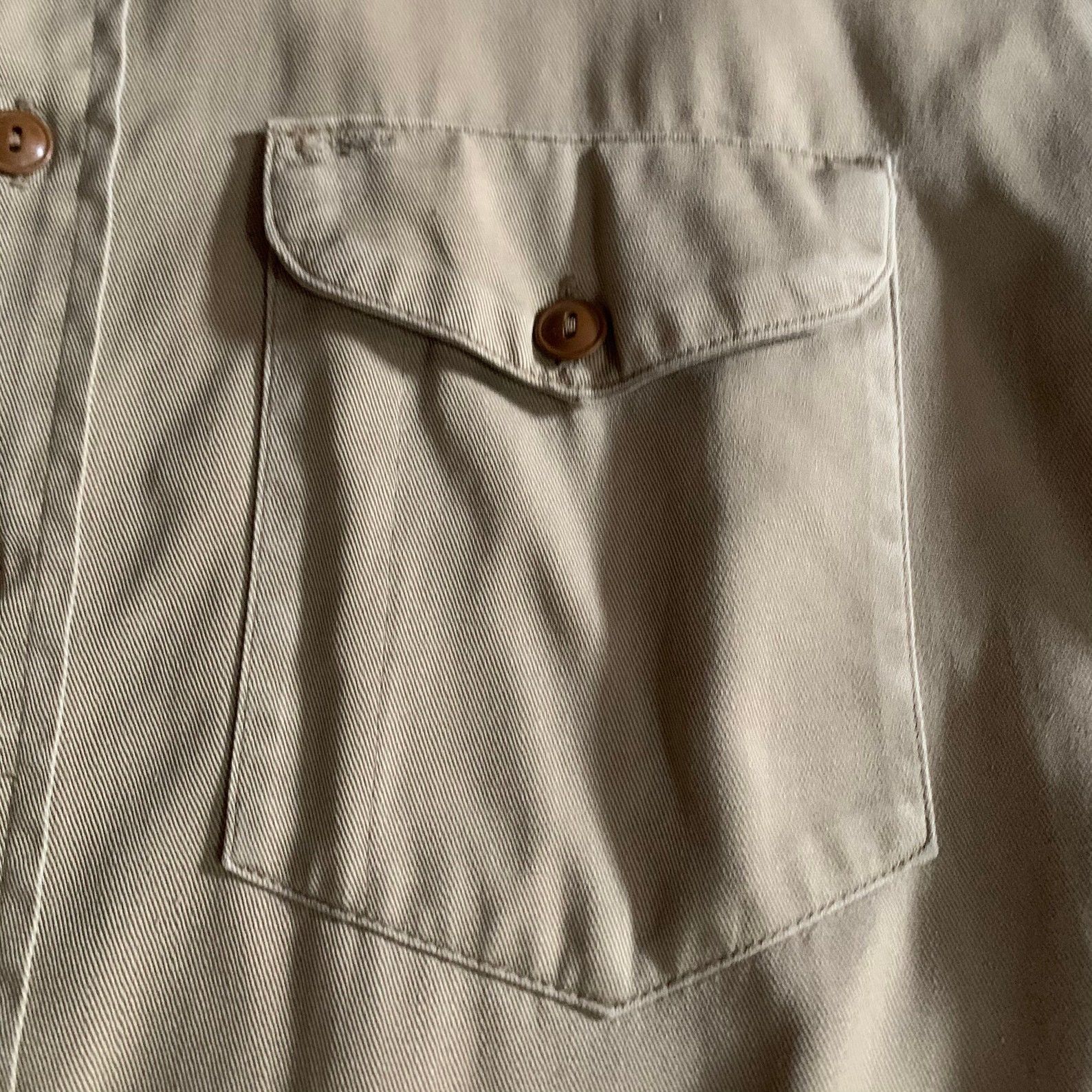 Vintage 40s 50s Sweet Orr Khaki Cotton Sanforized Workwear Shirt Size US M / EU 48-50 / 2 - 3 Thumbnail