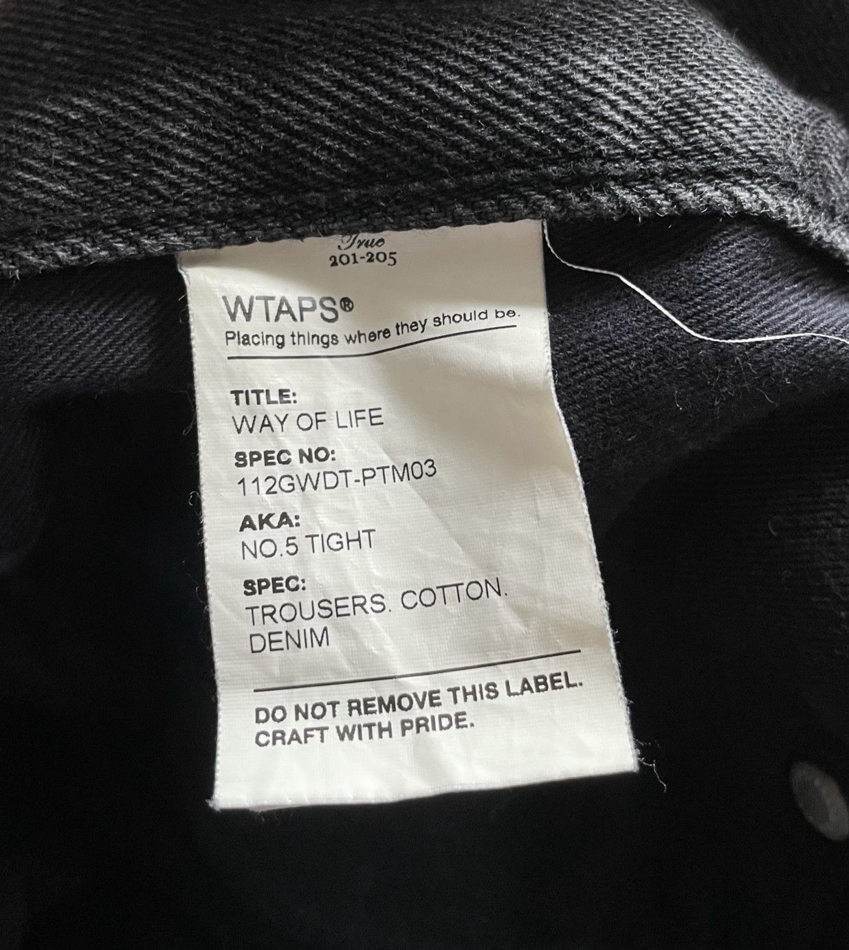 Wtaps WTAPS Black Zipper Pocket Denim Jeans Size US 33 - 9 Thumbnail