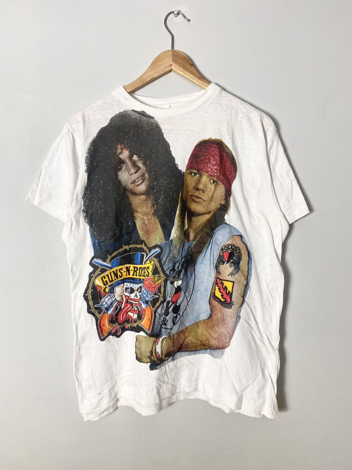 W AxL Rose Guns N' Roses ヴィンテージTシャツ Guns N Roses Vintage Axl Rose Rock Band T-Shirt Tee 90s Size Large