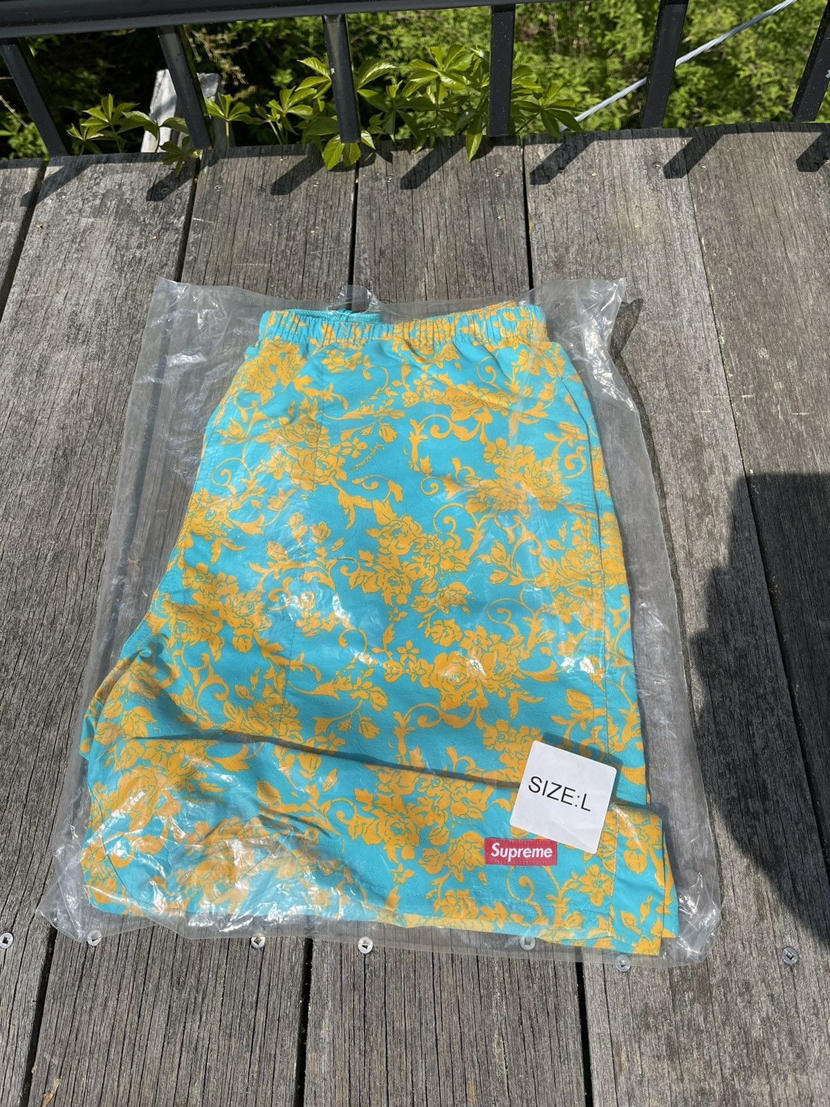 online shop Supreme Nylon Water Short Teal Floral SS20 Large | www ...