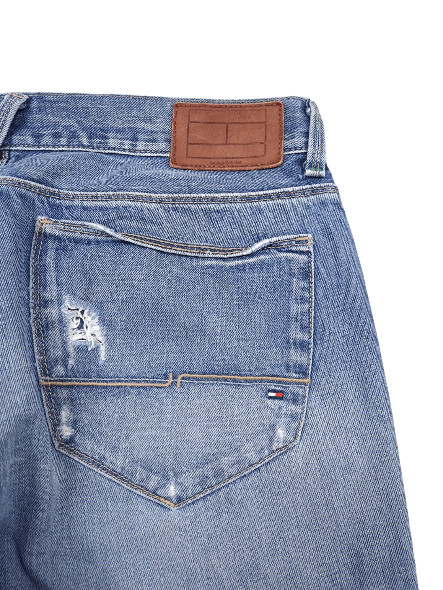 Tommy Hilfiger × Vintage 💎 Vintage Patchwork 34/34 Tommy Hilfiger Blue Denim Jeans Size US 29 - 5 Thumbnail