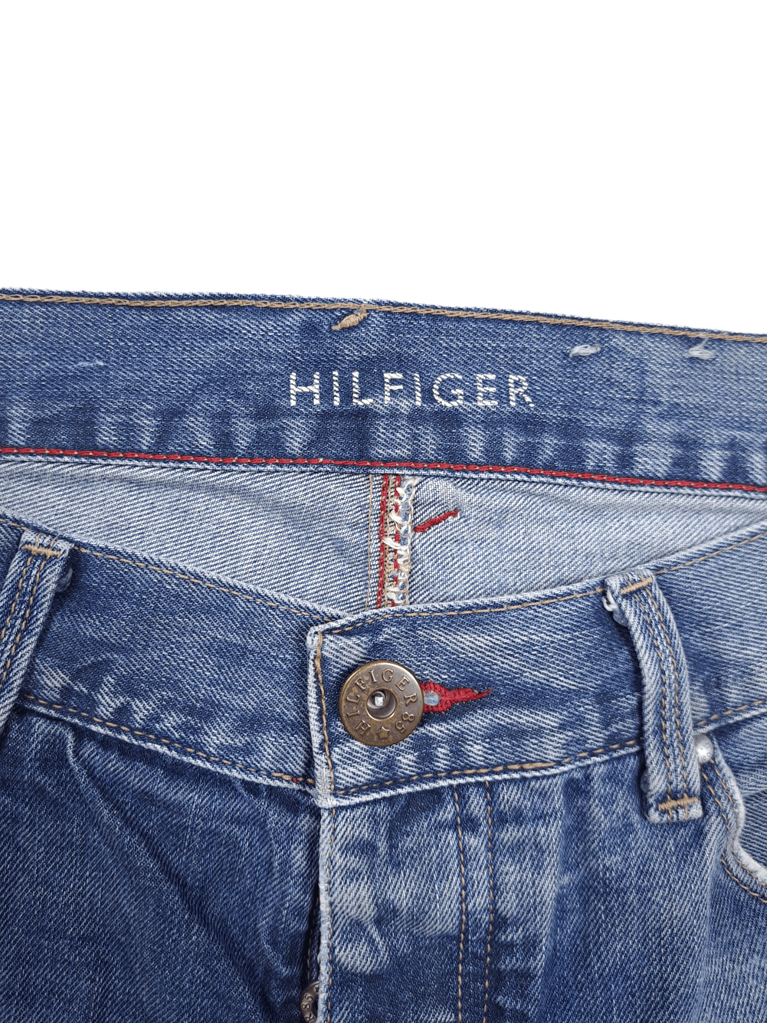 Tommy Hilfiger × Vintage 💎 Vintage Patchwork 34/34 Tommy Hilfiger Blue Denim Jeans Size US 29 - 6 Thumbnail