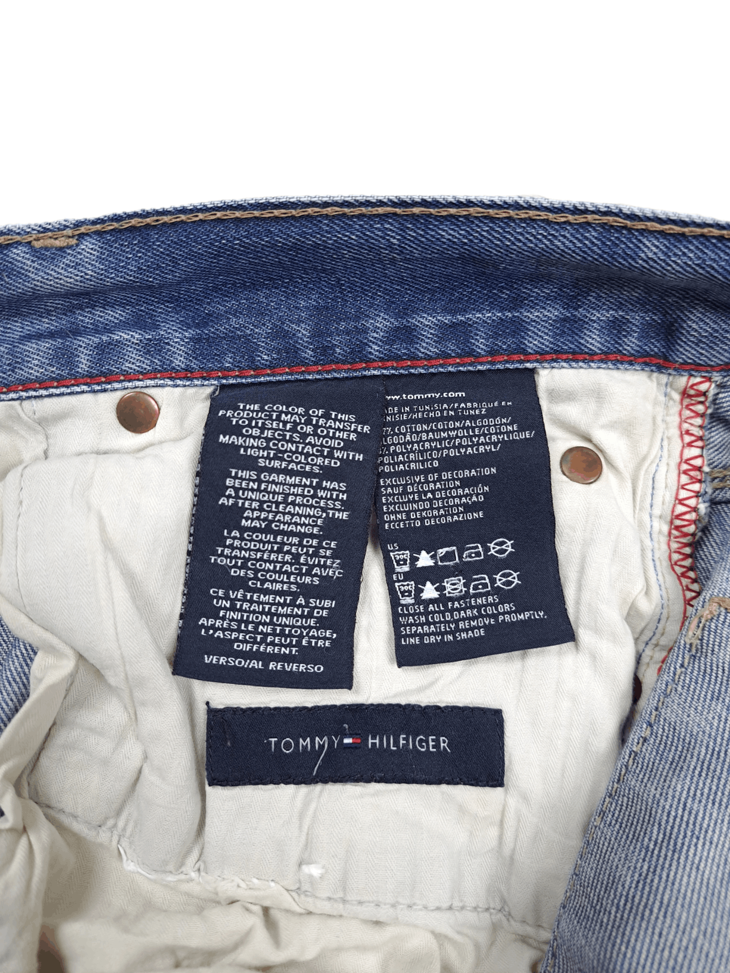 Tommy Hilfiger × Vintage 💎 Vintage Patchwork 34/34 Tommy Hilfiger Blue Denim Jeans Size US 29 - 7 Thumbnail