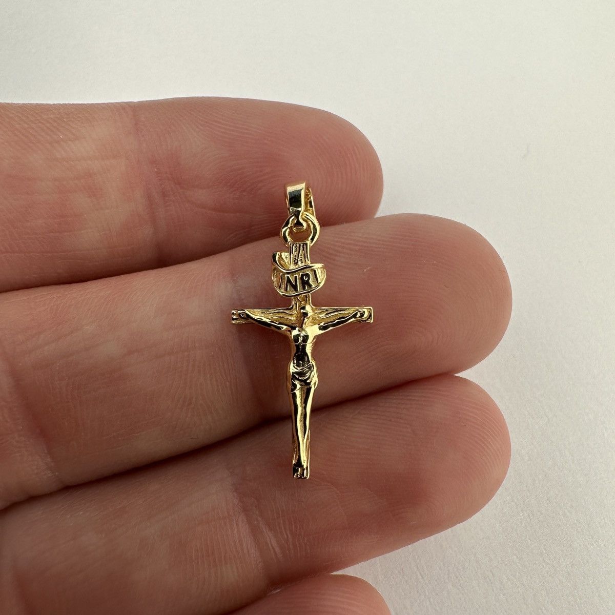 Jewelry Gold Chain 14k Gold Vermeil Rope Chain And Cross Set 2mm 20” Size ONE SIZE - 5 Thumbnail