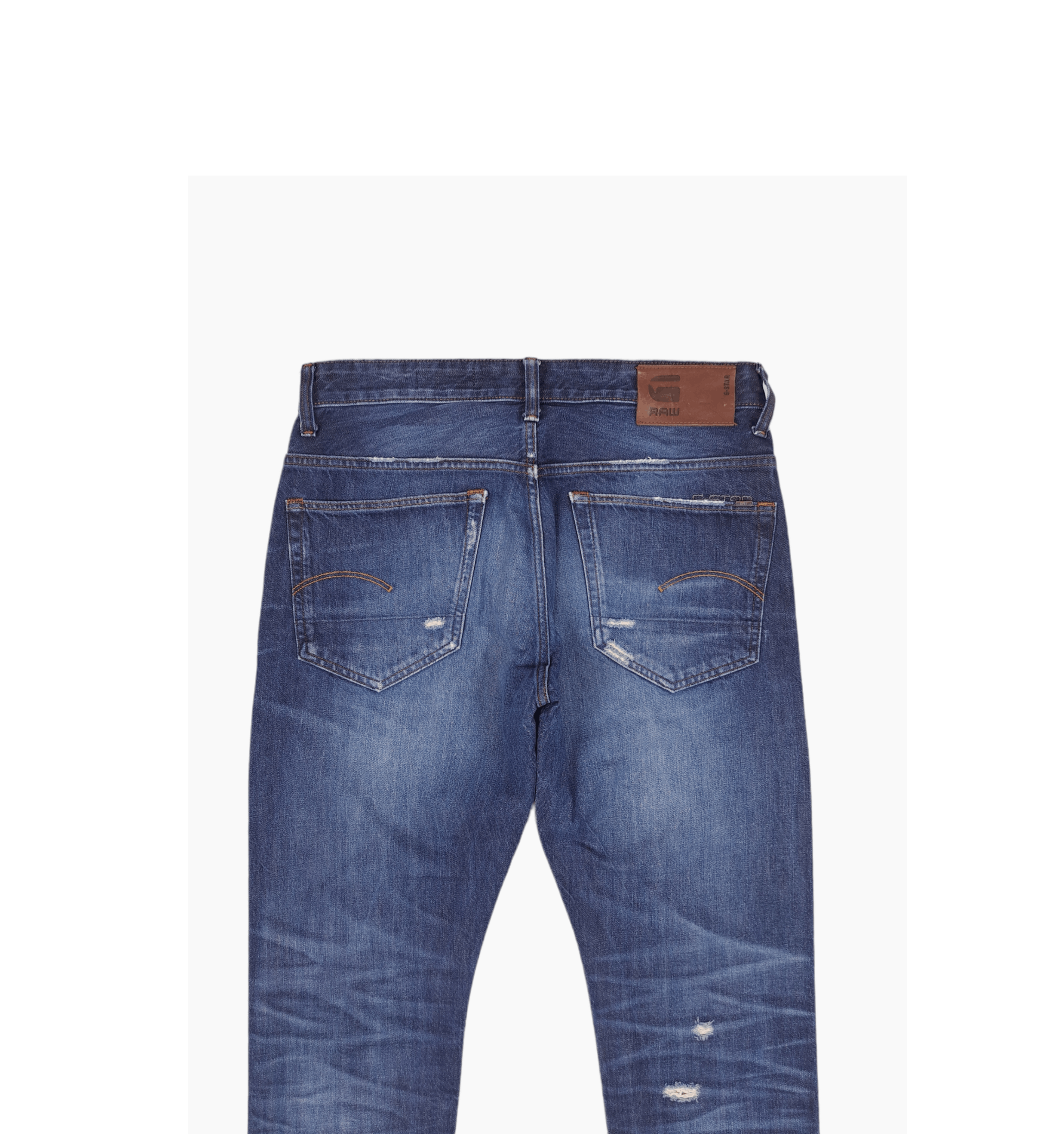 G-Star 💎 G-star Raw 33/36 Distressed Tapered Navy Blue Denim Jeans Size US 33 - 4 Thumbnail