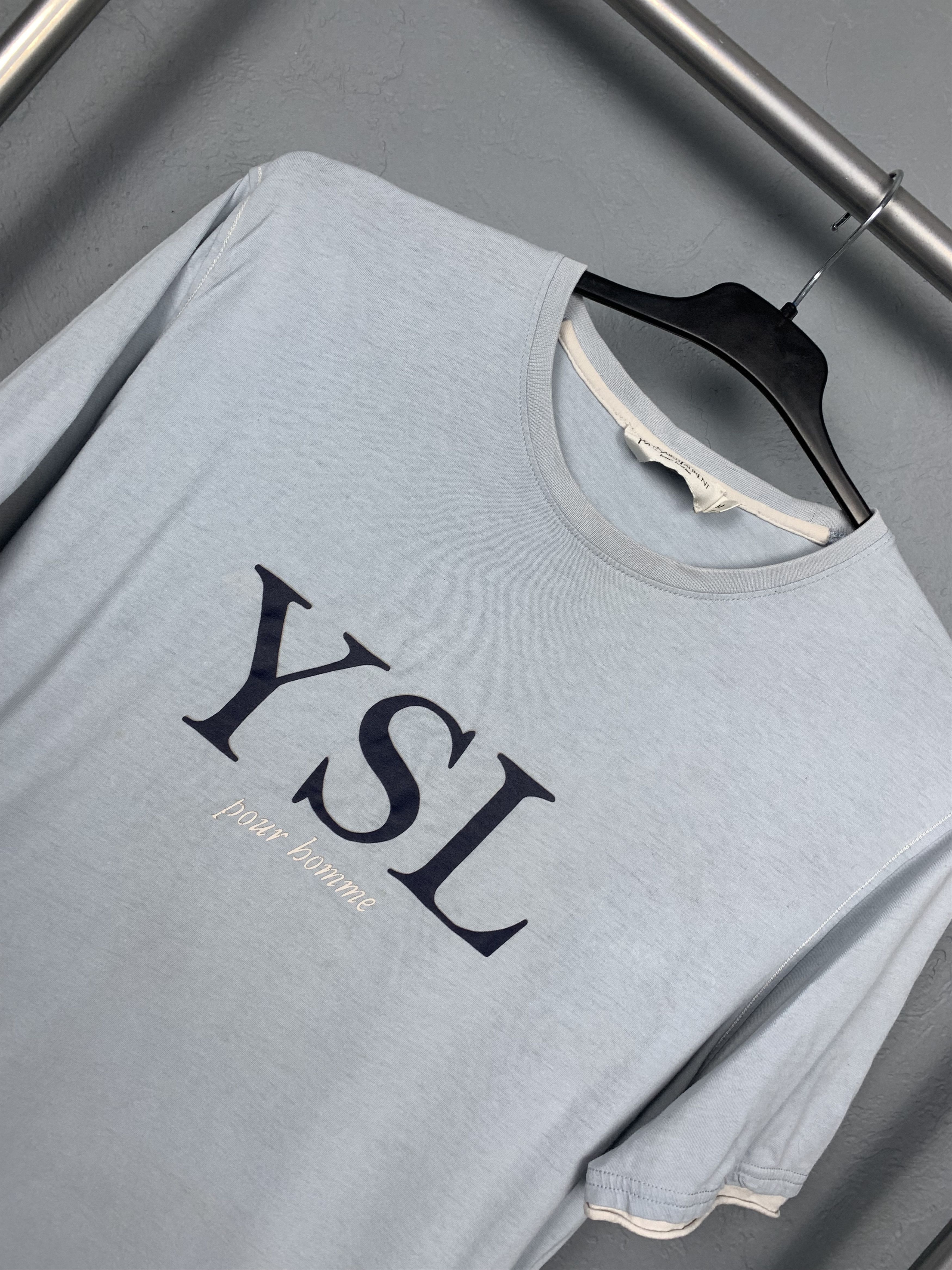 Yves Saint Laurent Yves Saint Laurent YSL Mens Big Logo T-Shirt Tee Size US M / EU 48-50 / 2 - 2 Thumbnail