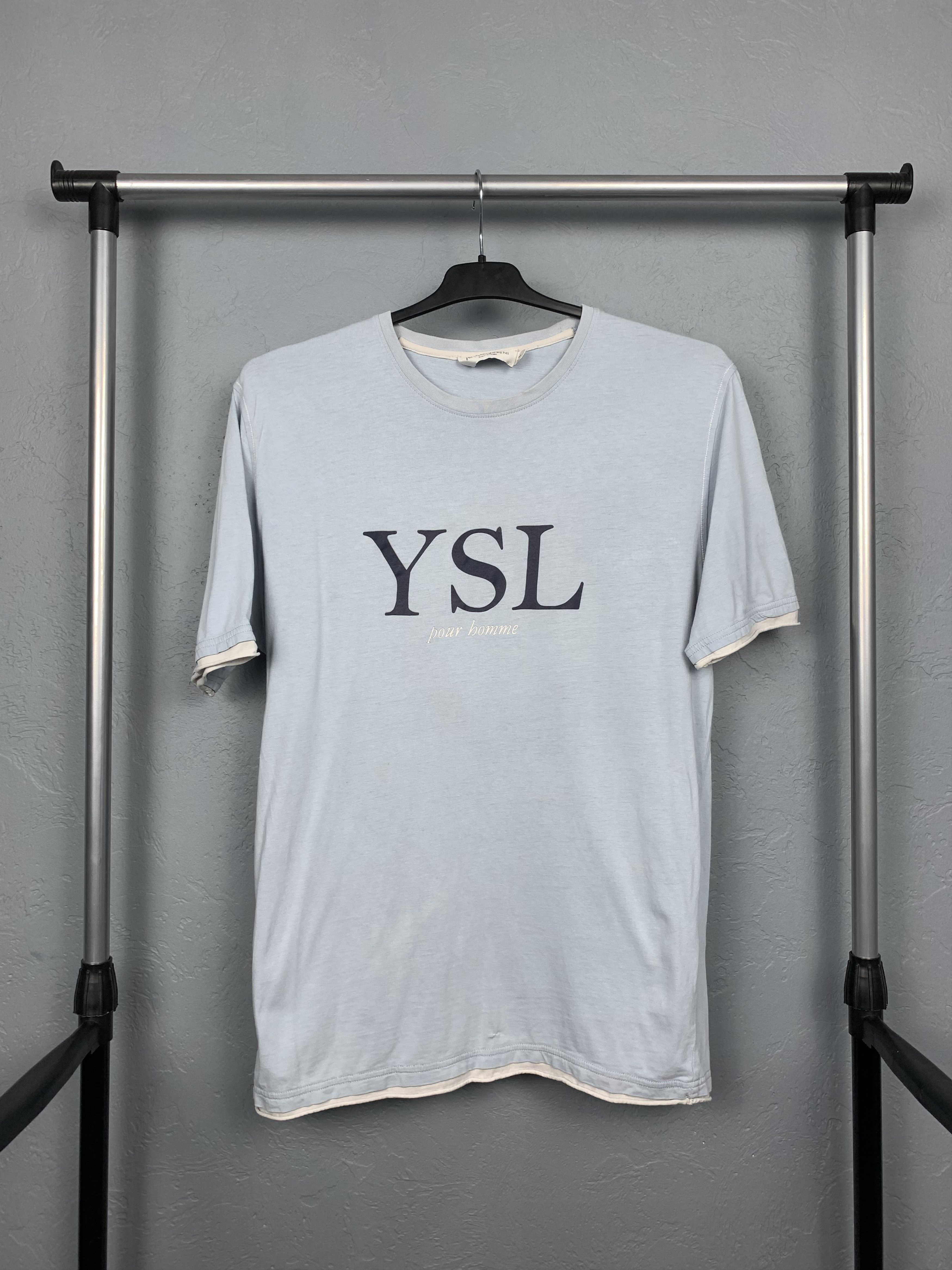 Yves Saint Laurent Yves Saint Laurent YSL Mens Big Logo T-Shirt Tee Size US M / EU 48-50 / 2 - 1 Thumbnail