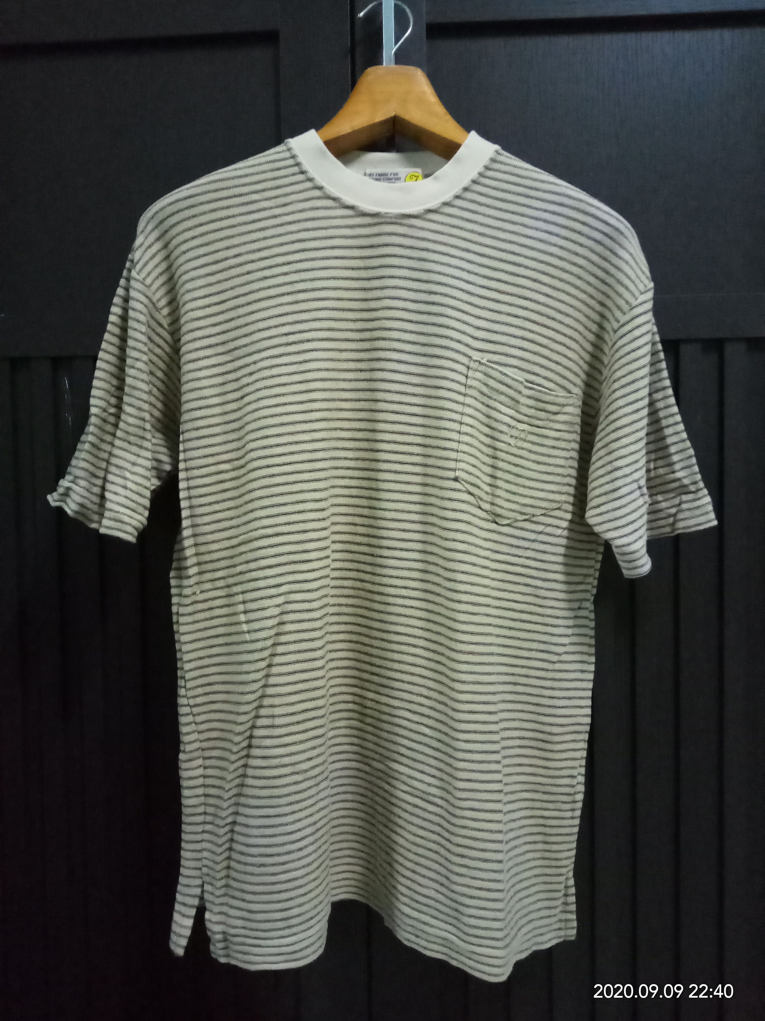 Farah Vintage 90s Farah Stripes pocket Tees 70s 80s Size US L / EU 52-54 / 3 - 1 Thumbnail