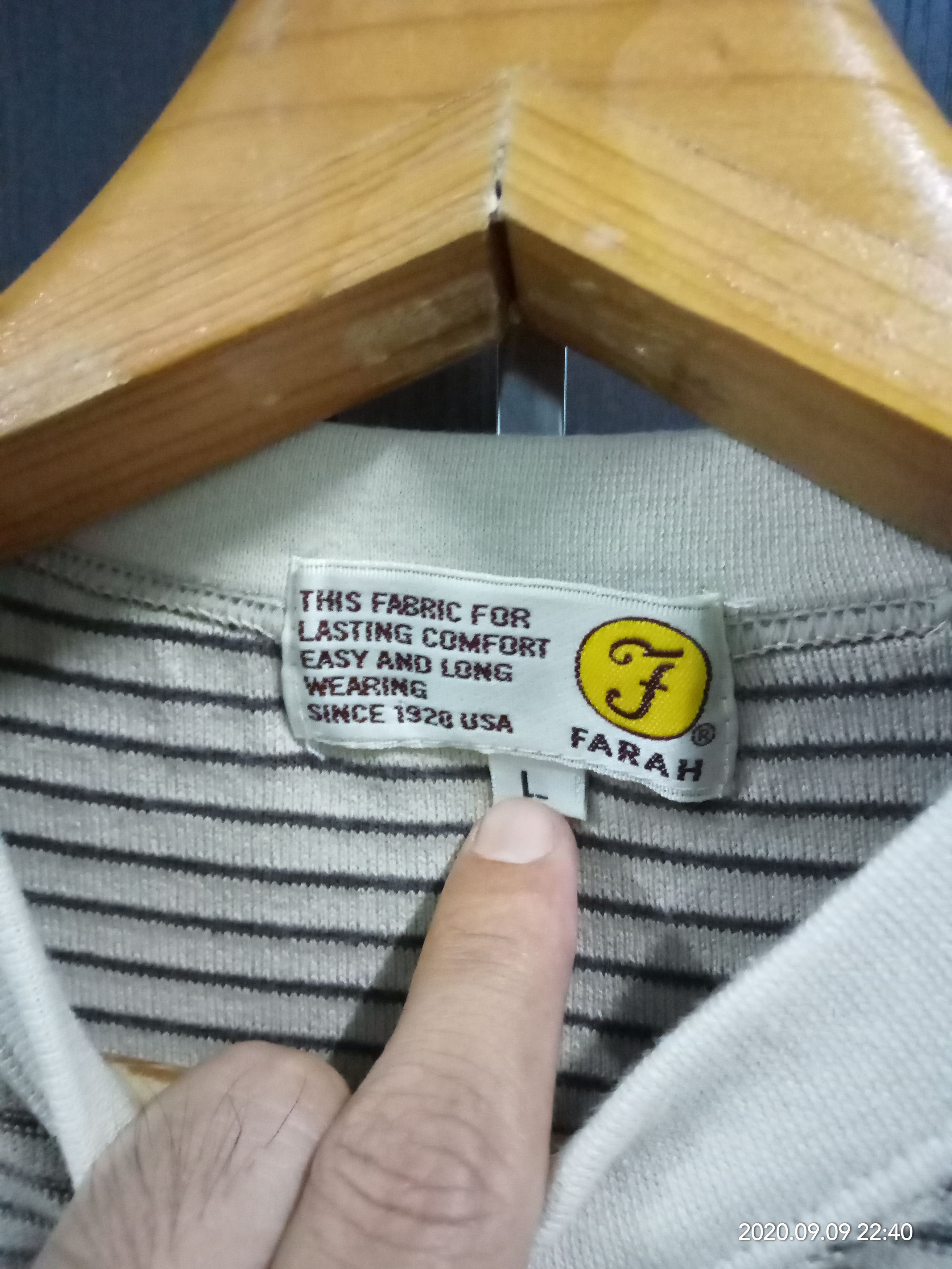 Farah Vintage 90s Farah Stripes pocket Tees 70s 80s Size US L / EU 52-54 / 3 - 3 Thumbnail