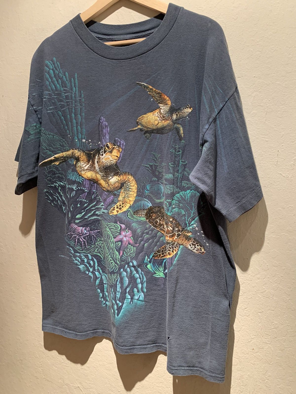 Vintage *RARE* Vintage Sea Turtle Water Nature Santa Cruz Shirt Size US XL / EU 56 / 4 - 1 Thumbnail
