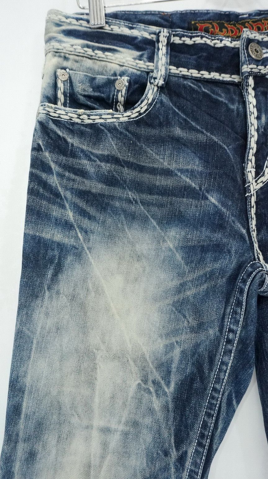 Japanese Brand 🎌 CLOUD72 Distressed Big Stitch Sashiko Slim fit Denim Size US 32 / EU 48 - 5 Thumbnail