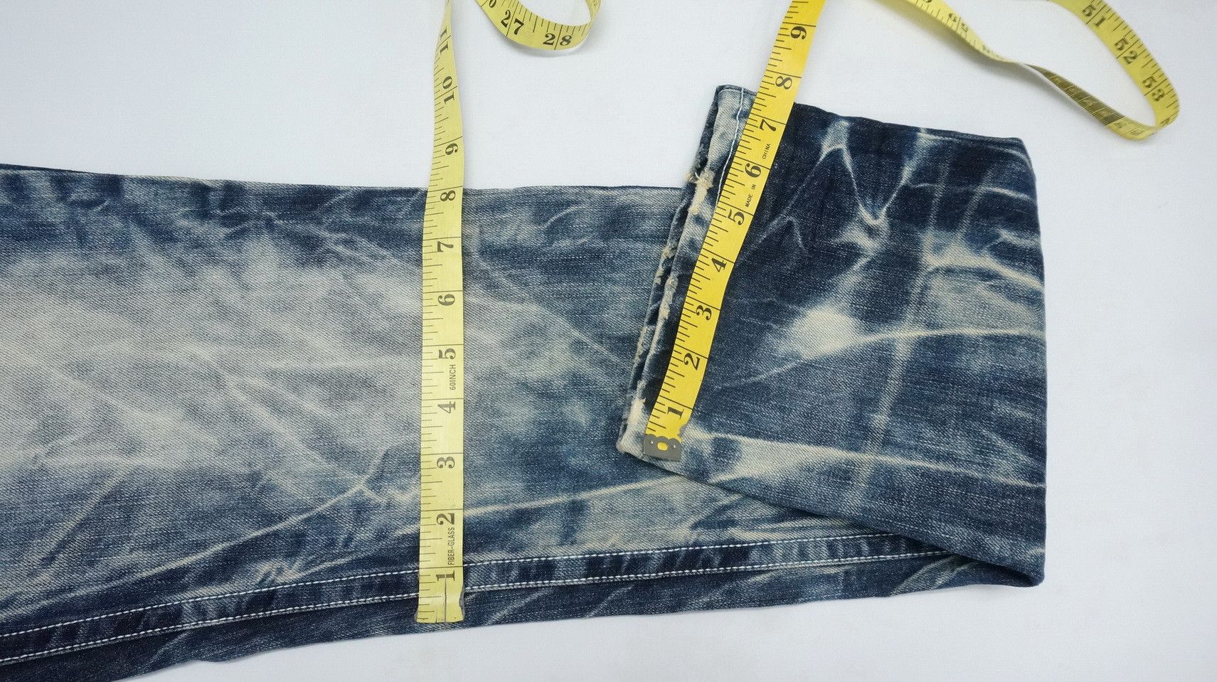 Japanese Brand 🎌 CLOUD72 Distressed Big Stitch Sashiko Slim fit Denim Size US 32 / EU 48 - 18 Thumbnail