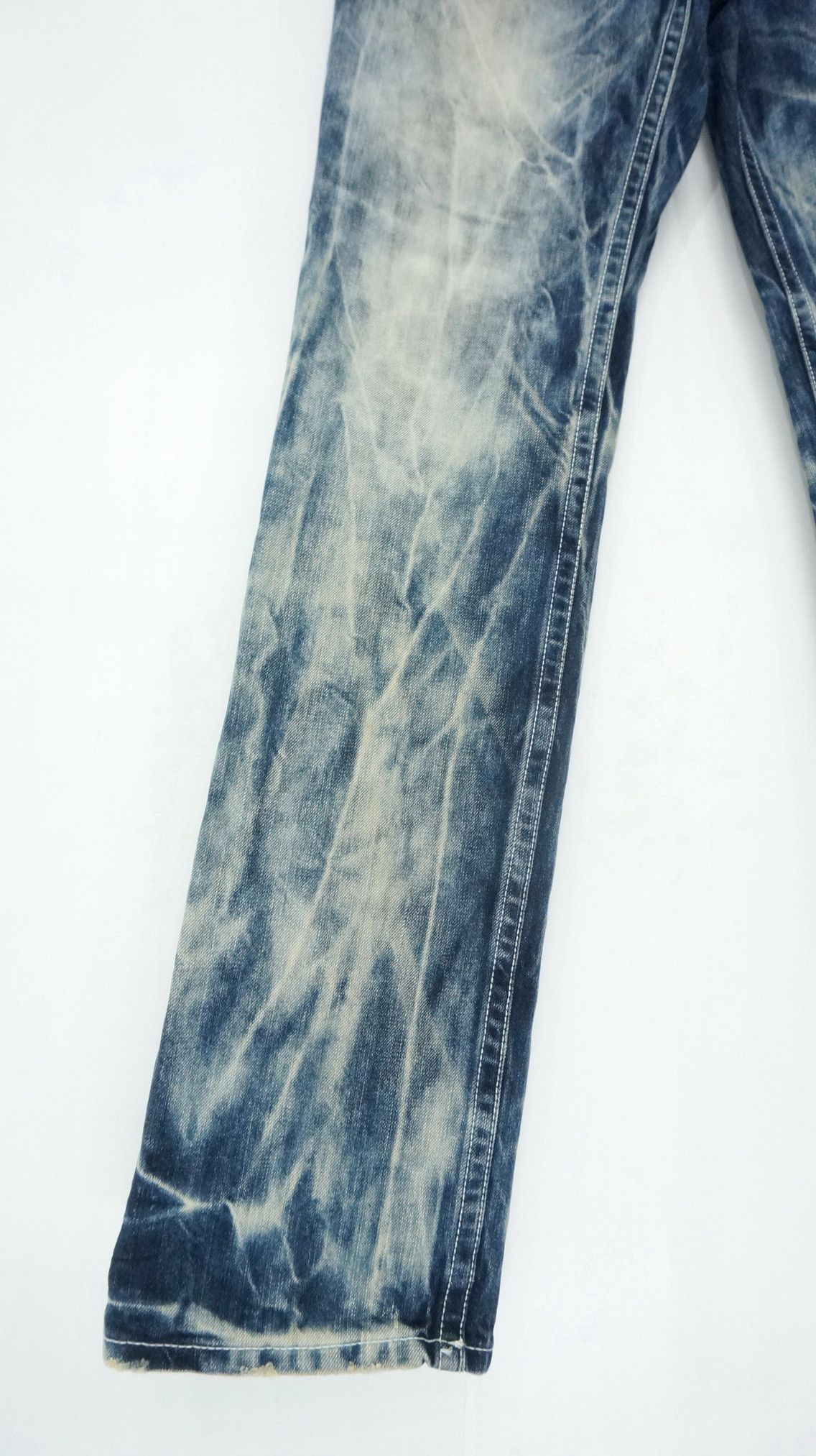 Japanese Brand 🎌 CLOUD72 Distressed Big Stitch Sashiko Slim fit Denim Size US 32 / EU 48 - 7 Thumbnail
