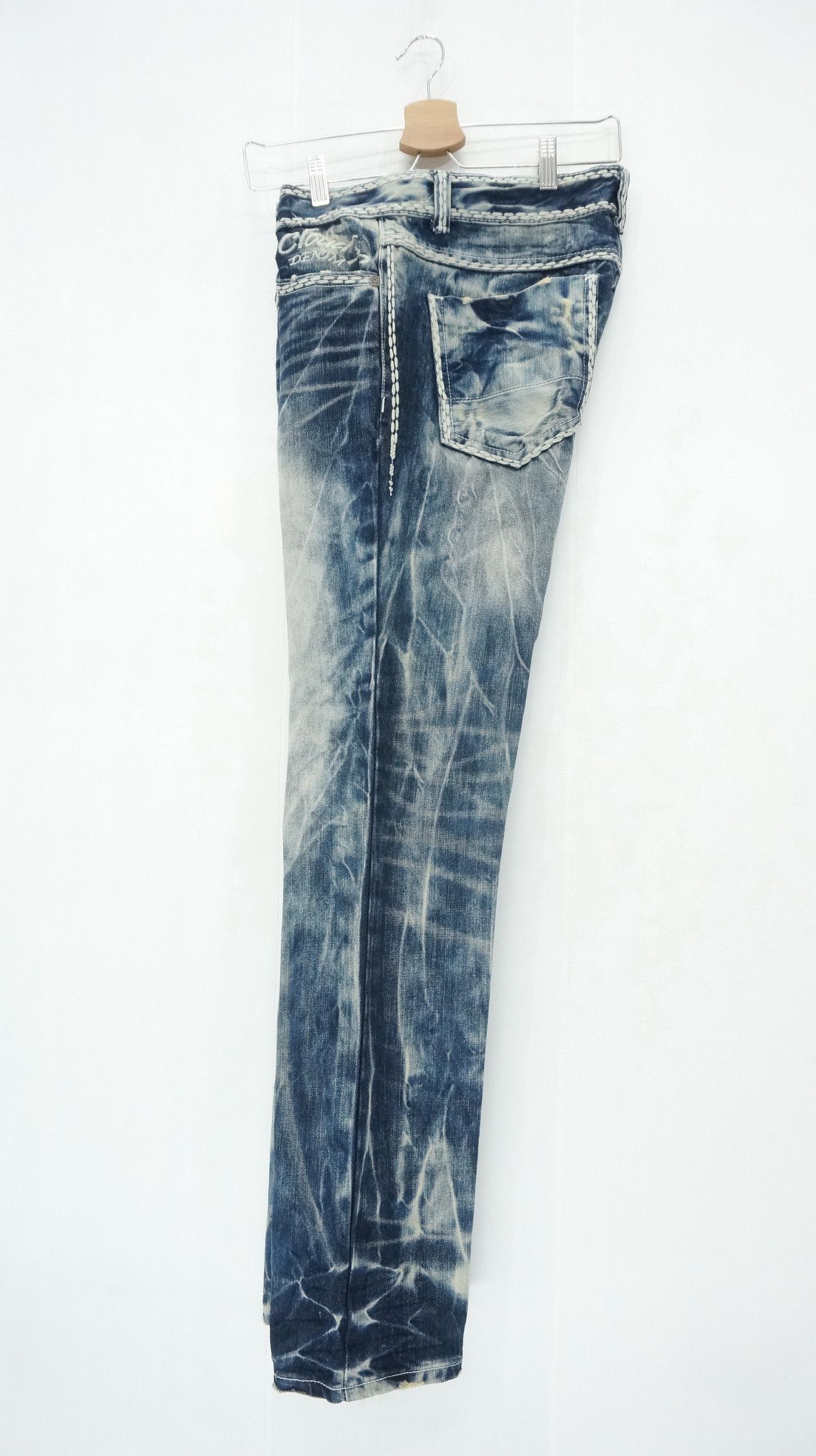 Japanese Brand 🎌 CLOUD72 Distressed Big Stitch Sashiko Slim fit Denim Size US 32 / EU 48 - 4 Thumbnail