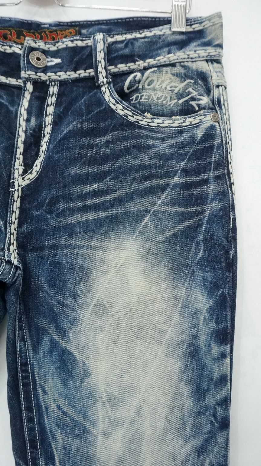 Japanese Brand 🎌 CLOUD72 Distressed Big Stitch Sashiko Slim fit Denim Size US 32 / EU 48 - 6 Thumbnail