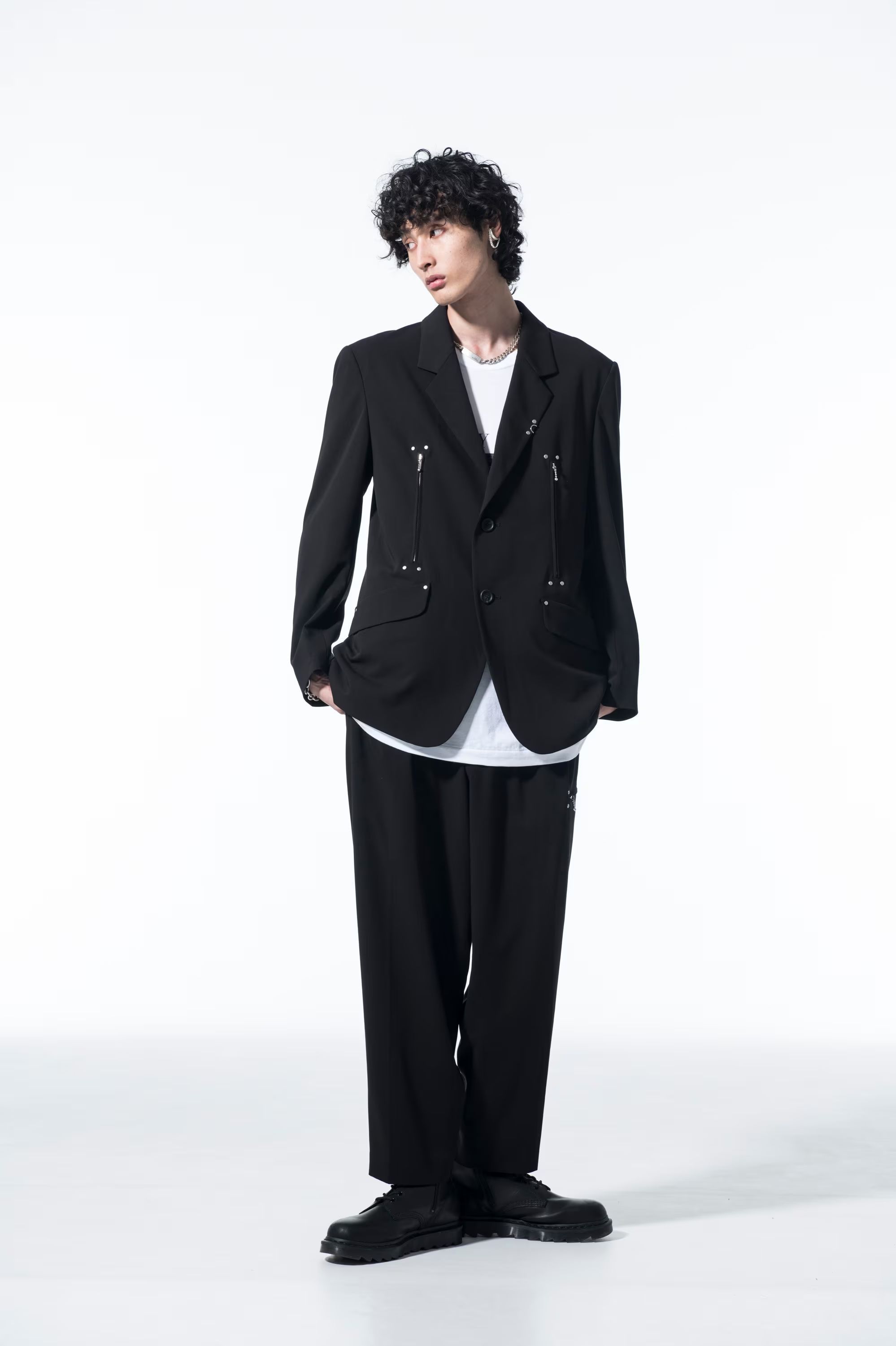 Yohji Yamamoto S'YTE PE/Rayon Gabardine Stretch 2BS Studs Jacket | Grailed