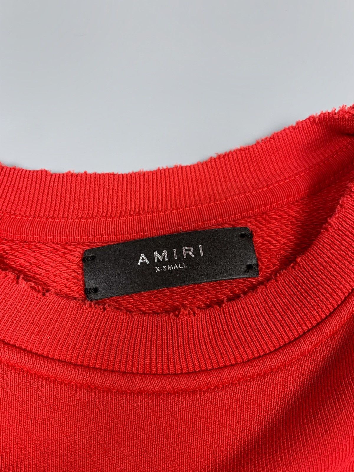 Amiri Women's AMIRI KISSES Distressed Cropped Red Sweatshirt Size XS / US 0-2 / IT 36-38 - 9 Thumbnail