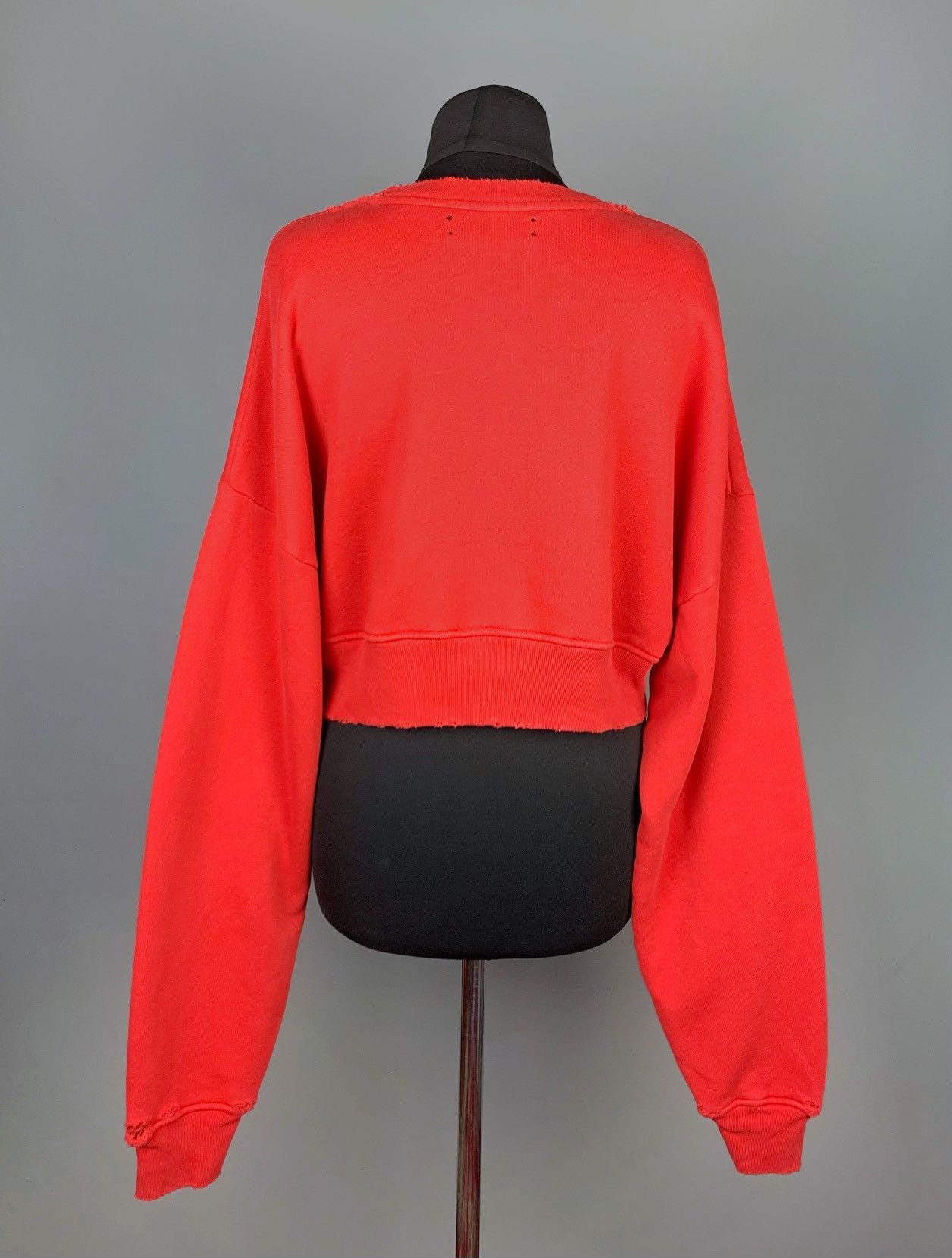 Amiri Women's AMIRI KISSES Distressed Cropped Red Sweatshirt Size XS / US 0-2 / IT 36-38 - 7 Thumbnail