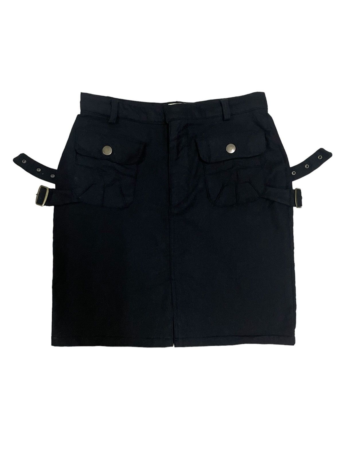Japanese Brand Goth Wear Buckle/Multipocket Bondage Style Mini Skirt Size 25" / US 0 / IT 36 - 1 Thumbnail