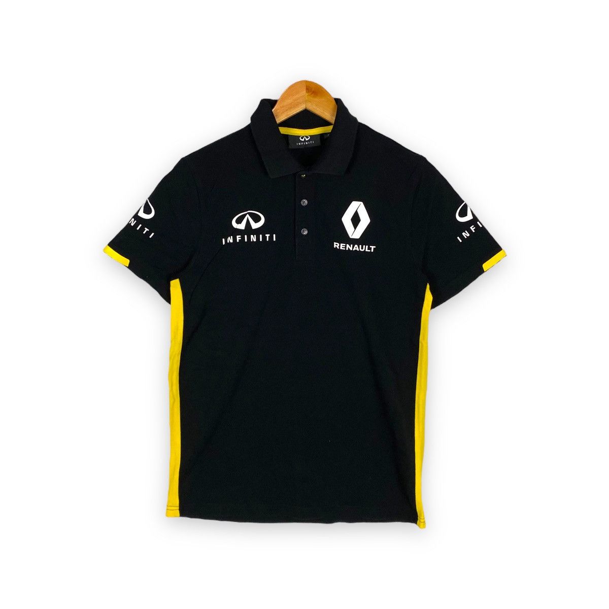 Image of Formula Uno x Racing Infiniti Renault Sport Formula One Team Polo Tee in Black, Men's (Size Small)