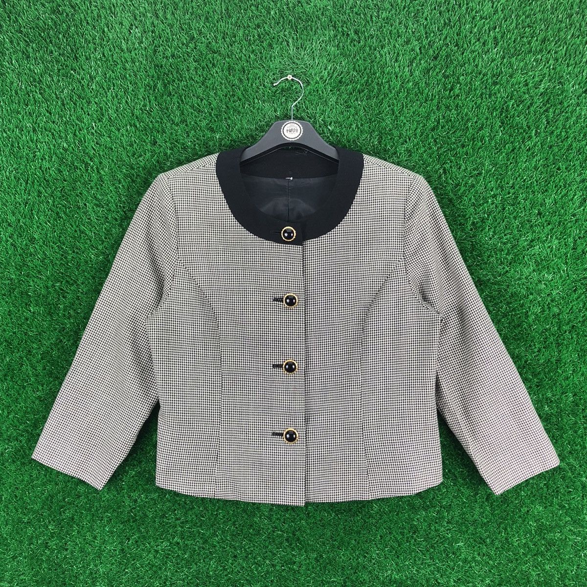 Vintage Vintage 80's Cardigan Houndstooth Women Cardi Coat Jacket Size S / US 4 / IT 40 - 1 Thumbnail