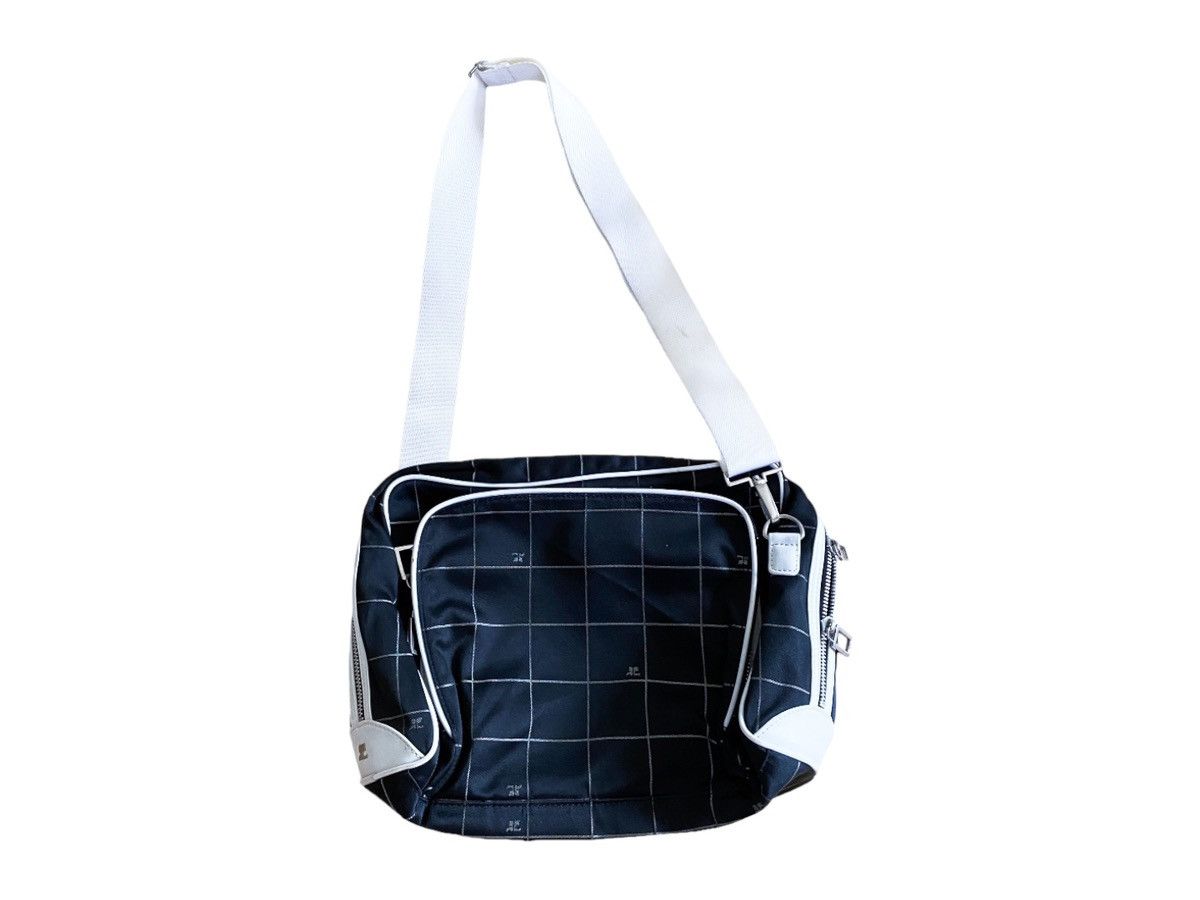 Vintage Courreges Logo Nylon Leather Shoulder Bag