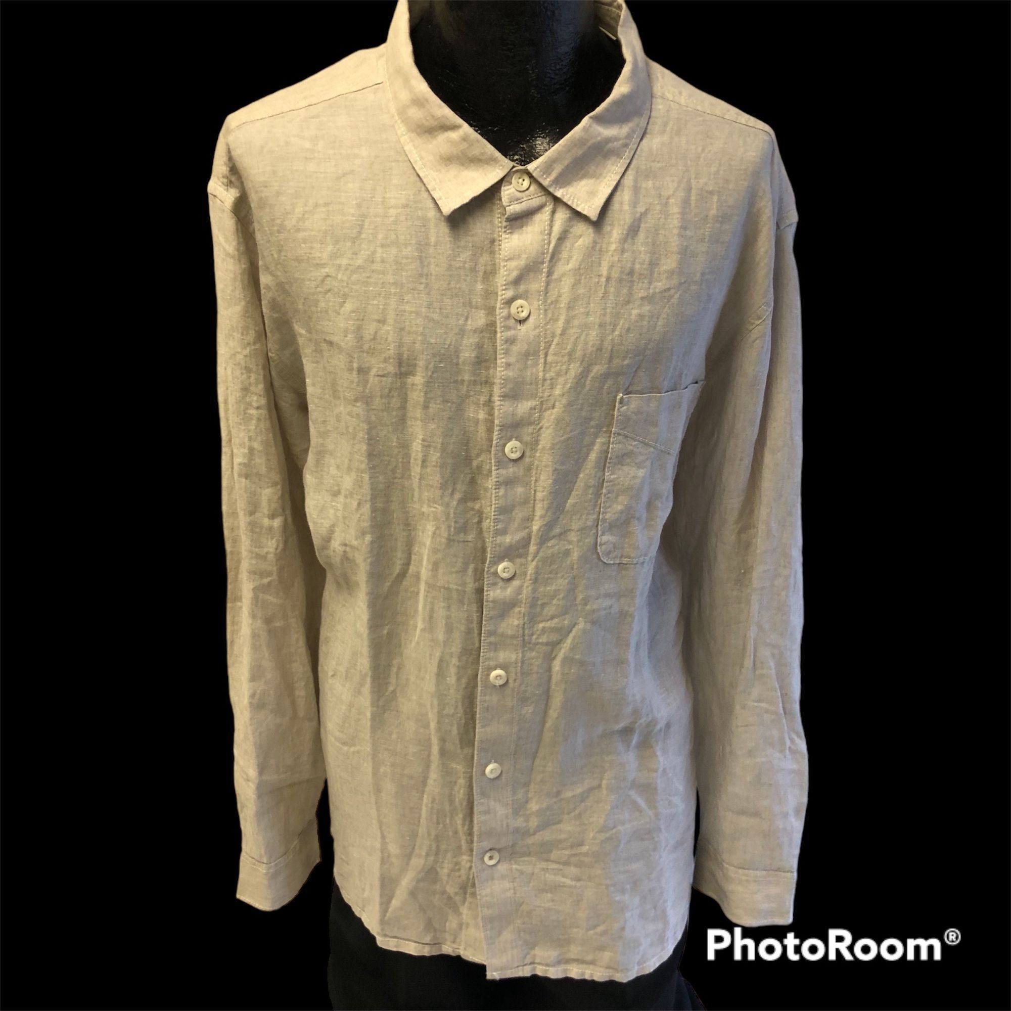 Tommy Bahama Relax NATURAL 100% LINEN TROPICAL Island Shirt