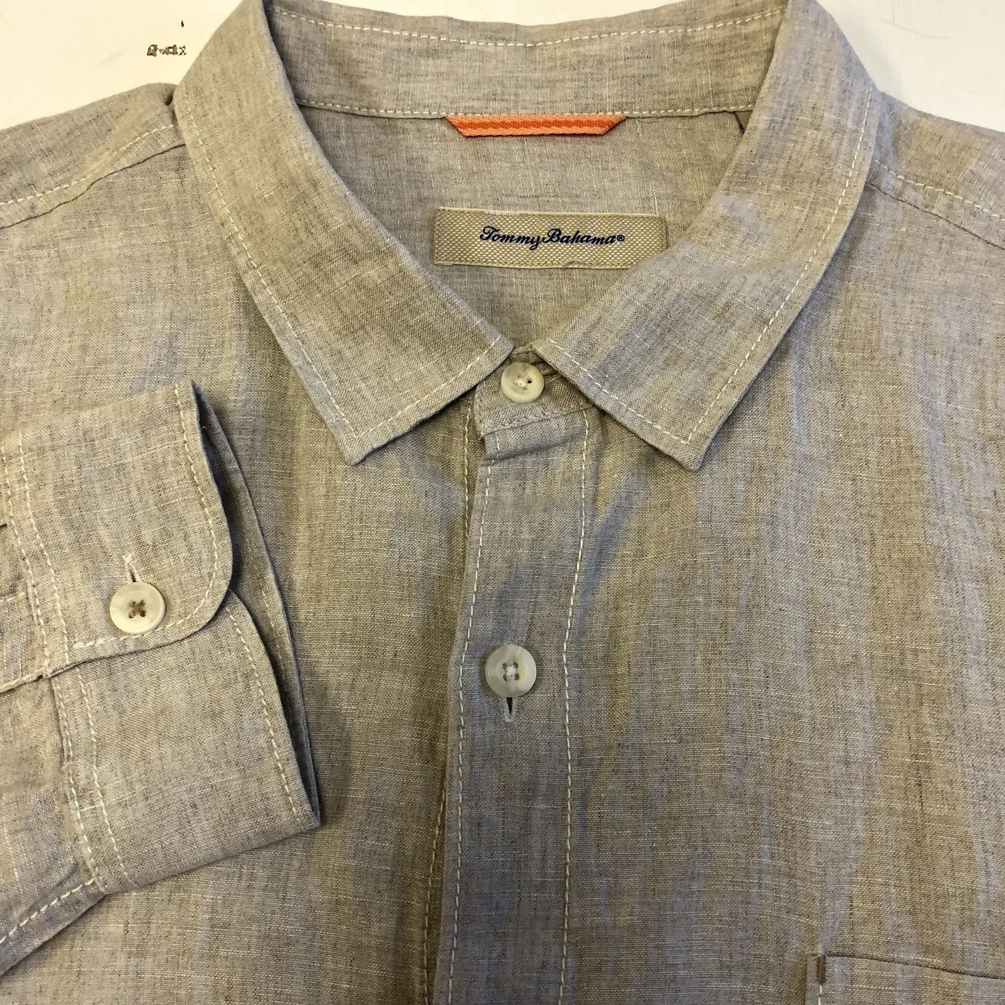 Tommy Bahama Relax NATURAL 100% LINEN TROPICAL Island Shirt