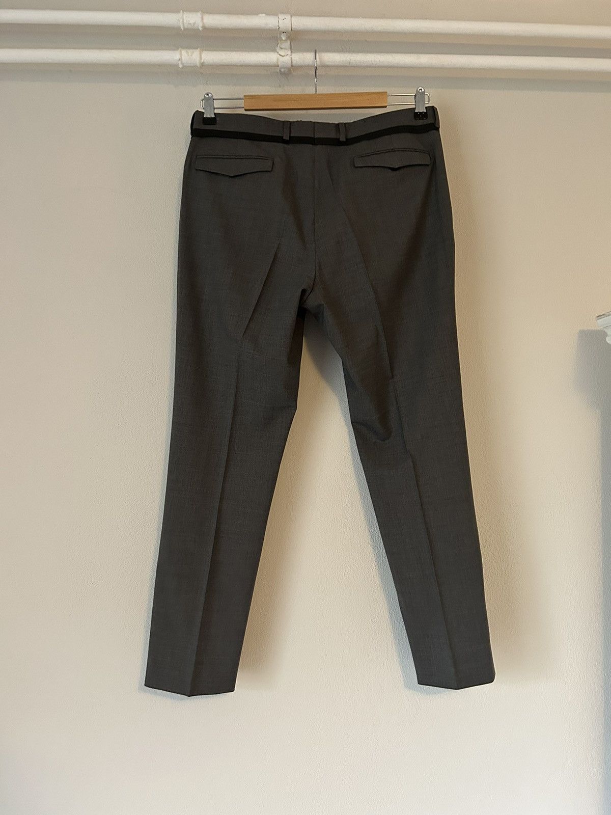 Dior Grey Pants with Leather Trimming Size US 32 / EU 48 - 2 Thumbnail