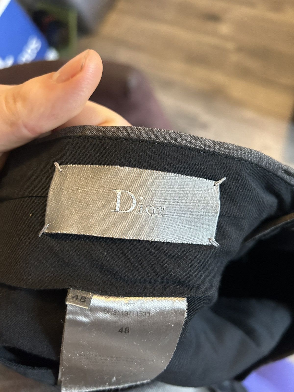 Dior Grey Pants with Leather Trimming Size US 32 / EU 48 - 6 Thumbnail