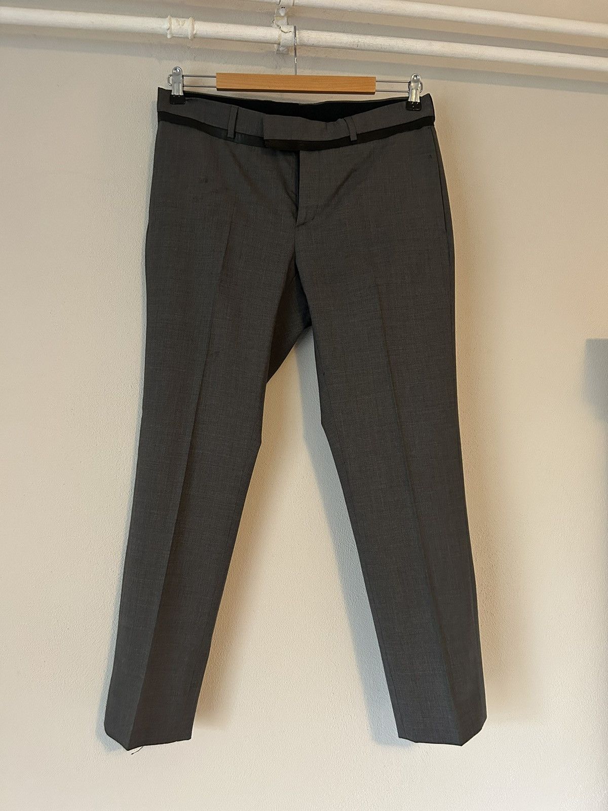 Dior Grey Pants with Leather Trimming Size US 32 / EU 48 - 1 Thumbnail