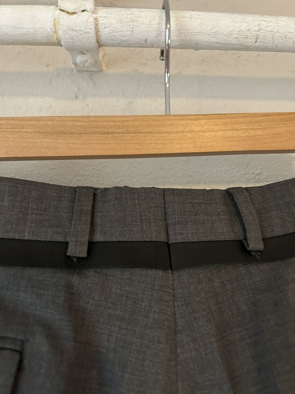 Dior Grey Pants with Leather Trimming Size US 32 / EU 48 - 3 Thumbnail