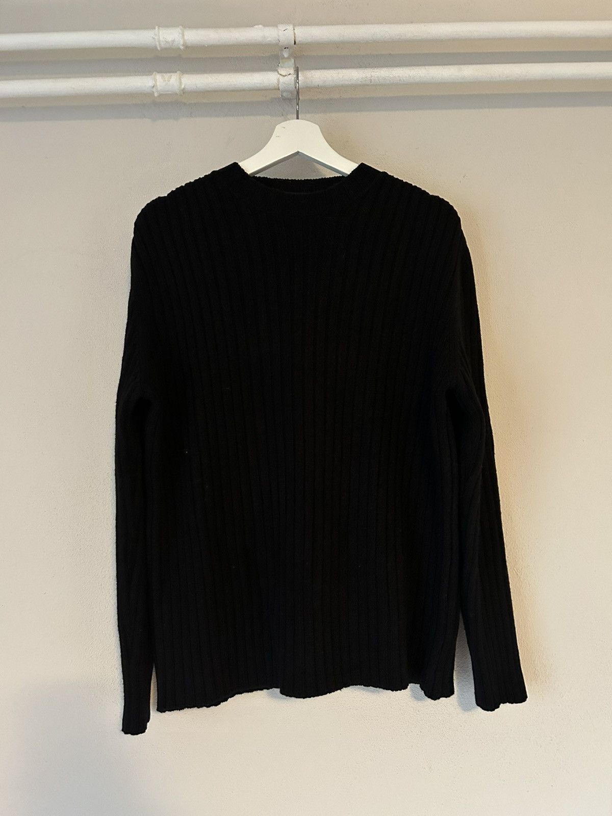 Dolce & Gabbana Black Sweater with Leather Logo Patch Size US XL / EU 56 / 4 - 1 Thumbnail