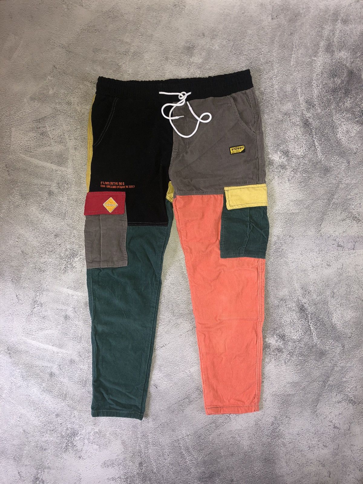 Vintage Stussy x coursemys Distressed velvet corduroy pants