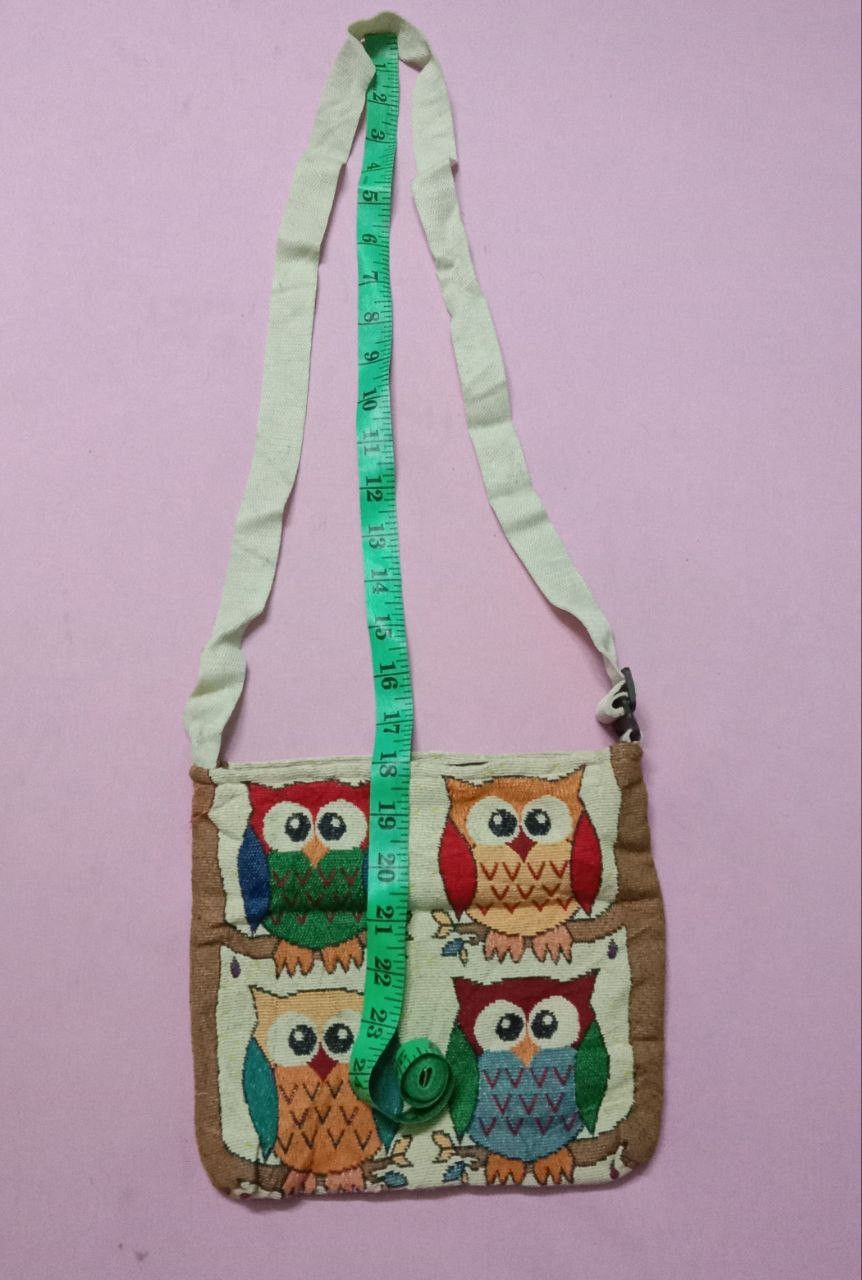 Vintage Vintage Art Owl Printed Crossbody Bag Size ONE SIZE - 11 Thumbnail